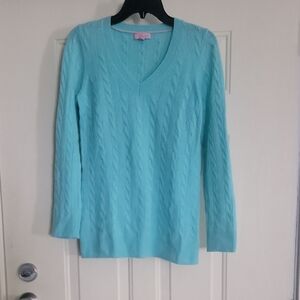 Lilly Pulitzer Aqua V-Neck Sweater